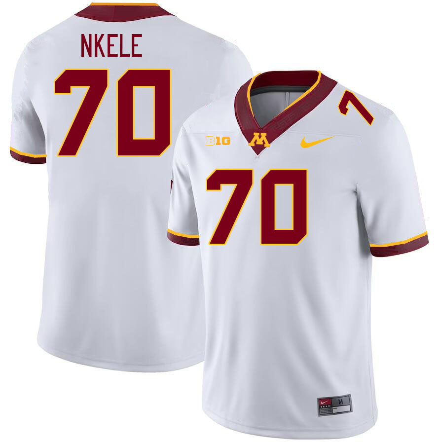 Men #70 Aluma Nkele Minnesota Golden Gophers College Football Jerseys Stitched-White